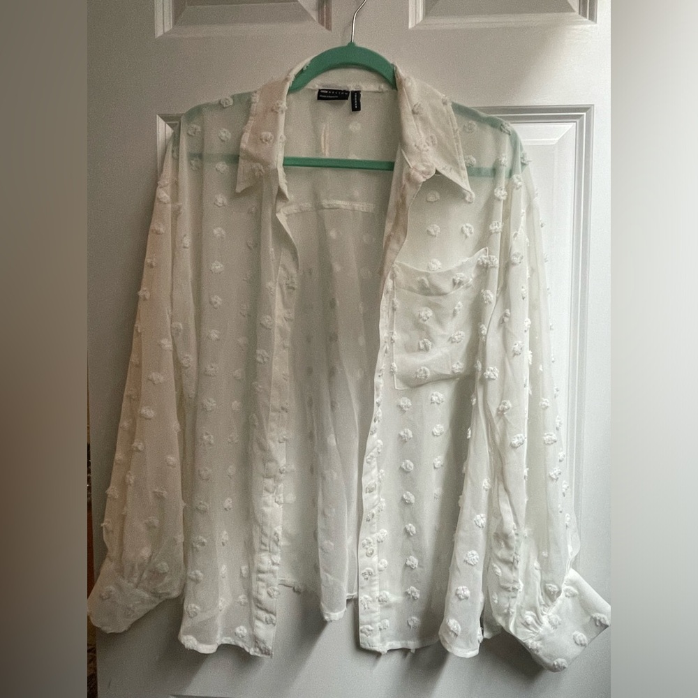 ASOS NWOT Sheer White Top